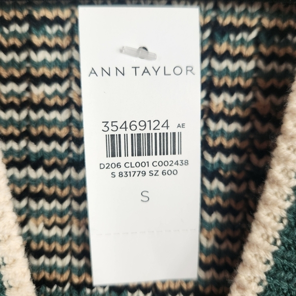 Ann Taylor Women's Career Workwear Chic Tweedy V-Neck Sweater Jacket in Multi S - Picture 10 of 13